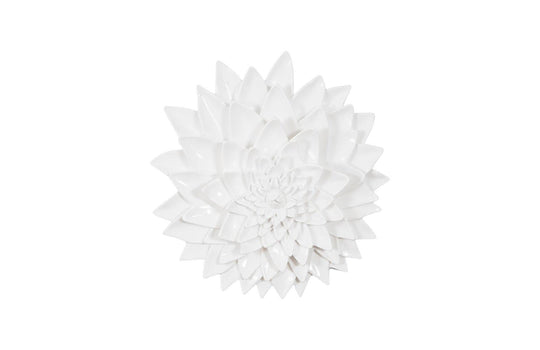 Phillips Collection Dahlia Flower Wall Art, Gel Coat White WALL ACCENTS