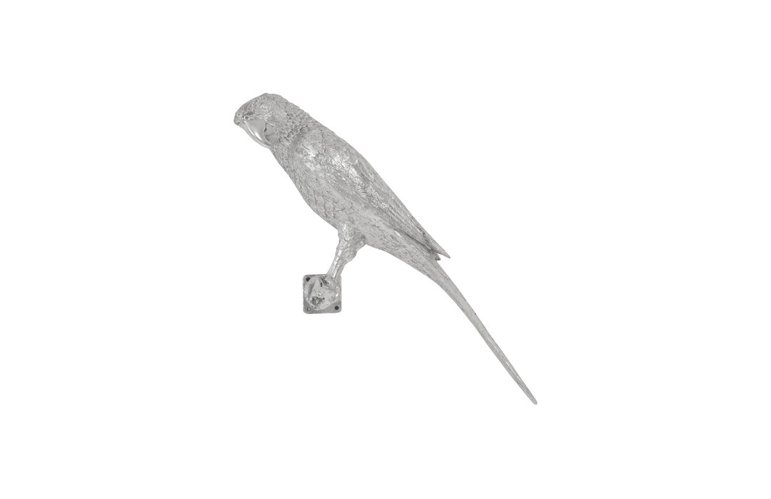Parrot Looking Left Wall Art, Resin, Silver Leaf - Phillips Collection - AmericanHomeFurniture
