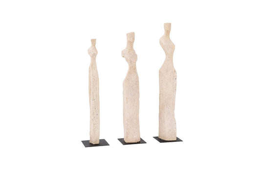 Phillips Collection Cast Women Sculptures, Roman Stone, Set of 3 DECORATIVE OBJECTS