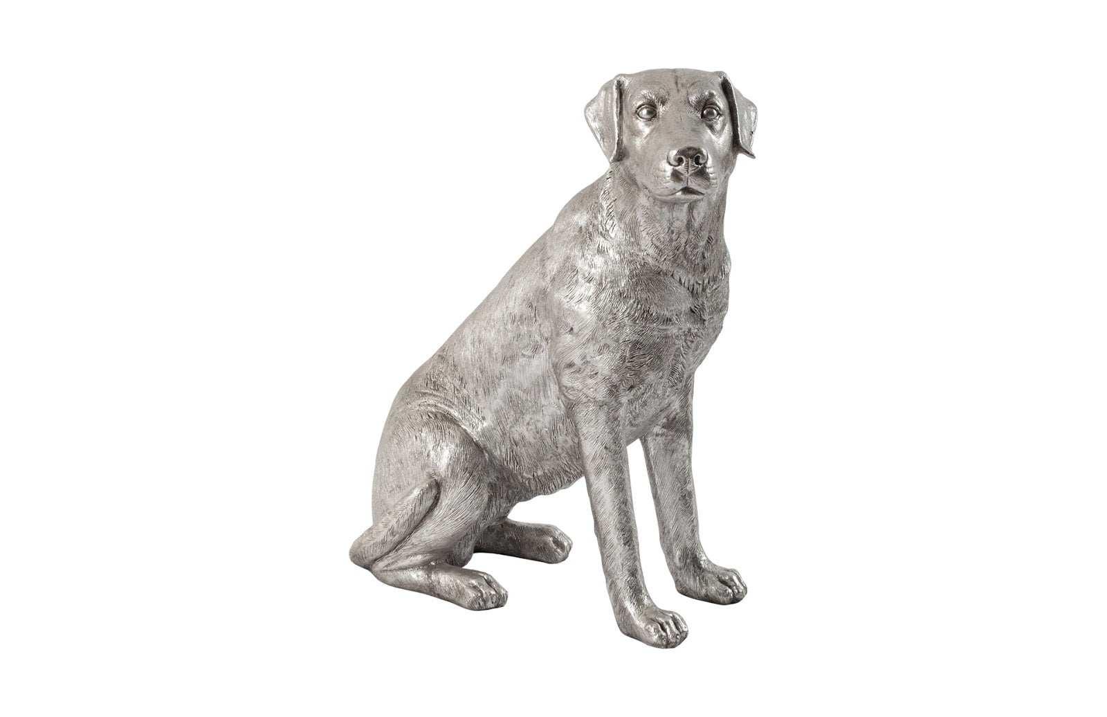 Phillips Collection Labrador Dog, Sitting, Silver Leaf DECORATIVE OBJECTS