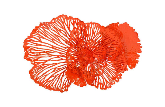 Phillips Collection Flower Wall Art, Medium, Coral, Metal WALL ACCENTS