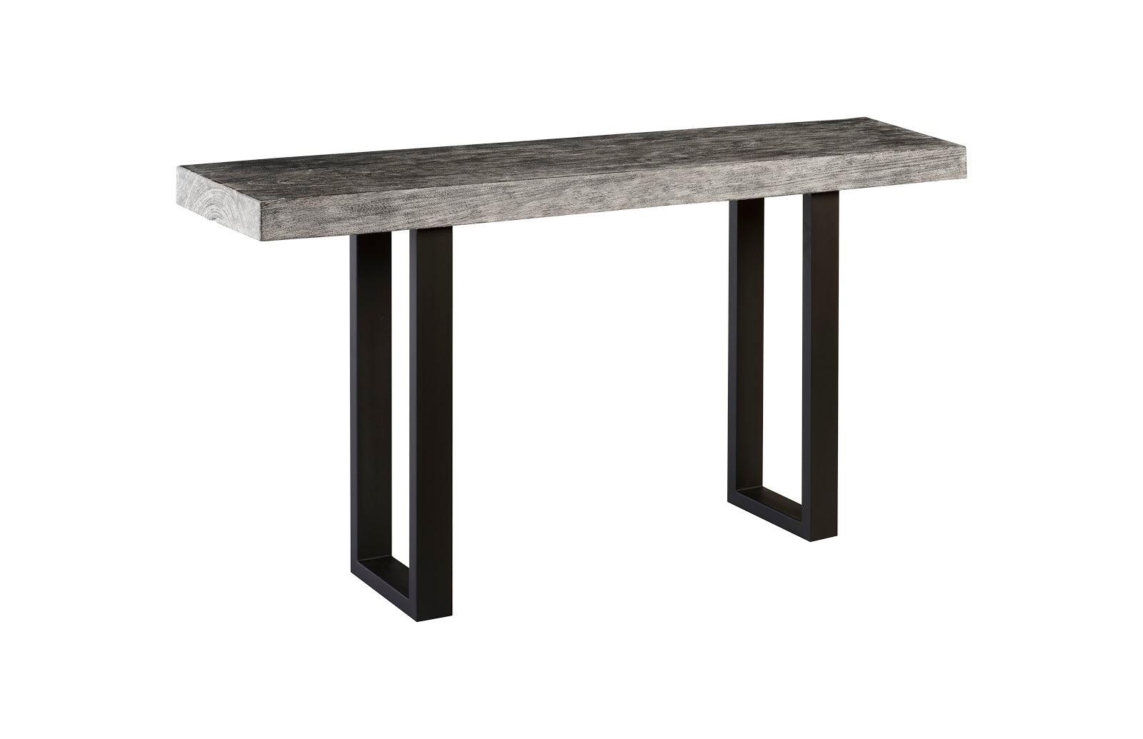Phillips Collection Origins Straight Edge Console Table, Metal U Legs, Gray Stone Finish CONSOLE TABLES