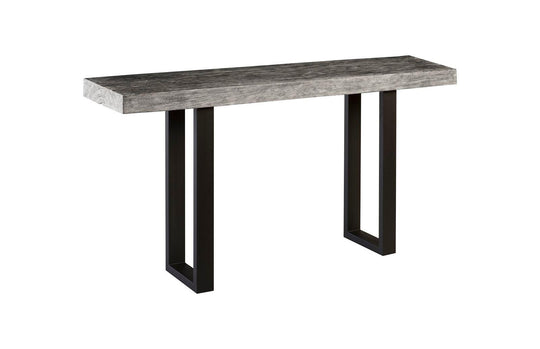 Phillips Collection Origins Straight Edge Console Table, Metal U Legs, Gray Stone Finish CONSOLE TABLES