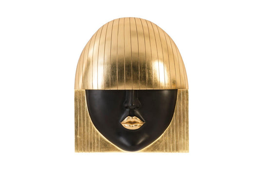 Phillips Collection Fashion Faces Wall Art, Large, Kiss, Black and Gold Leaf WALL ACCENTS