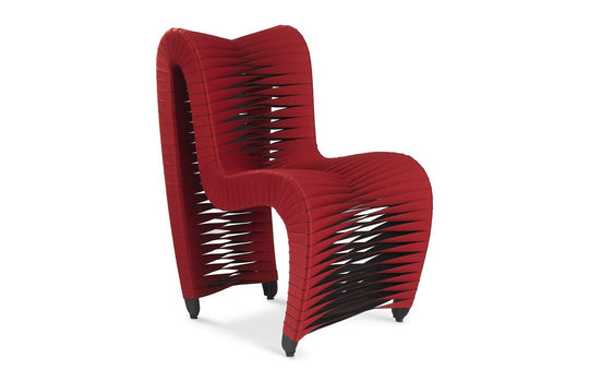Phillips Collection Seat Belt Dining Chair, Red/Black - Set of 2 DINING CHAIRS