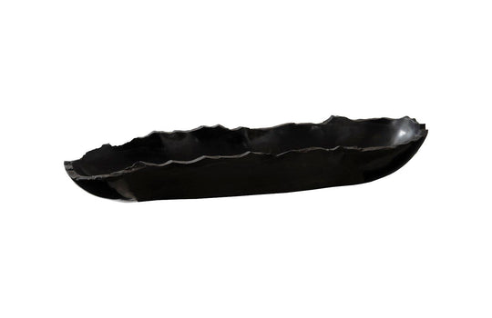 Phillips Collection Aragonite Canoe Bowl, Black, Small DECORATIVE TRAYS, PLATES, + BOWLS