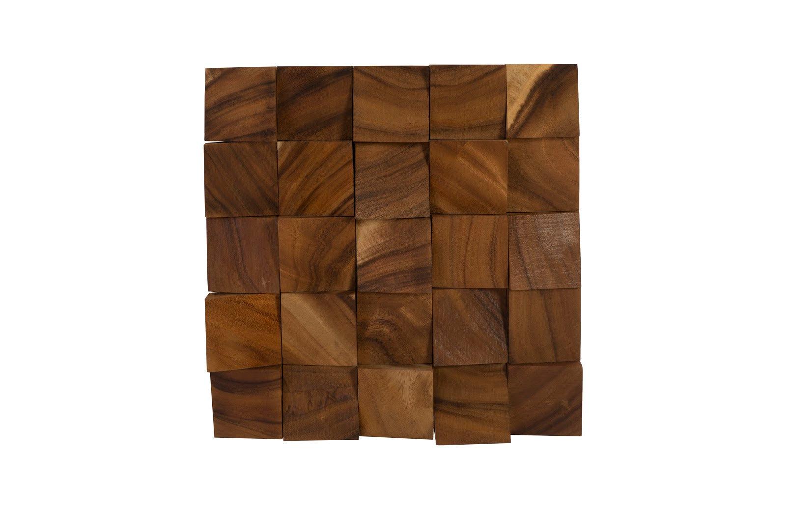 Phillips Collection Blocks Wall Tile, Chamcha Wood, Natural WALL ACCENTS