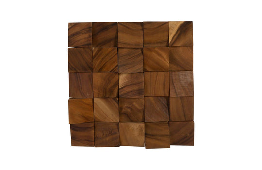 Phillips Collection Blocks Wall Tile, Chamcha Wood, Natural WALL ACCENTS