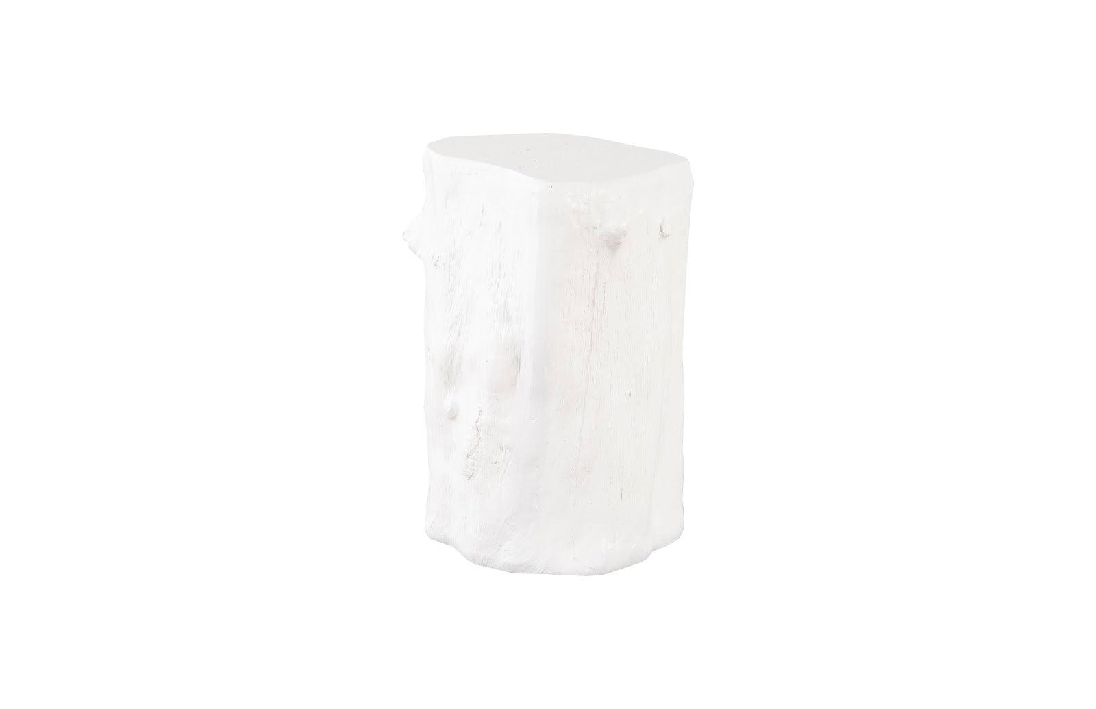 Phillips Collection Log Stool, Gel Coat White, SM OTTOMANS, POUFS, + STOOLS