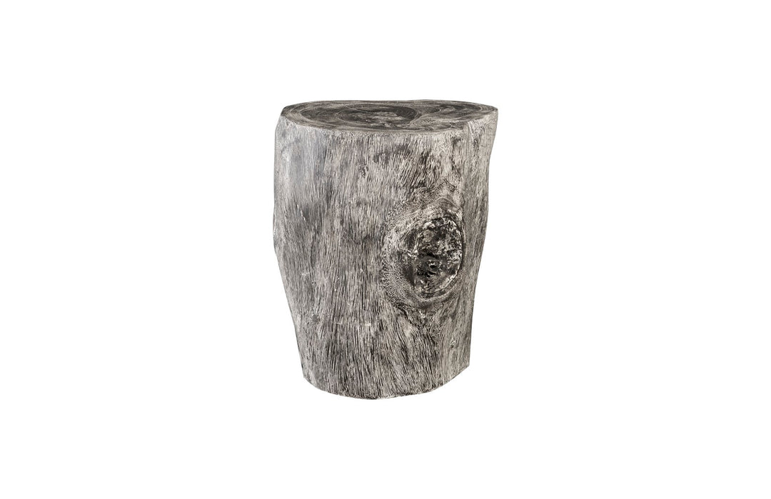 Stump Stool, Gray Stone Finish, Black - Phillips Collection - AmericanHomeFurniture