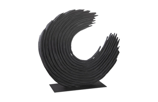 Phillips Collection Swoop Tabletop Sculpture, Black Wood, Large DECORATIVE OBJECTS