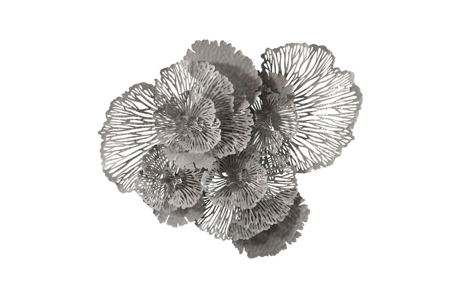 Phillips Collection Flower Wall Art, Large, Gray, Metal WALL ACCENTS