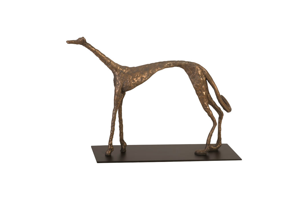 Greyhound on Black Metal Base, Resin, Bronze Finish - Phillips Collection - AmericanHomeFurniture