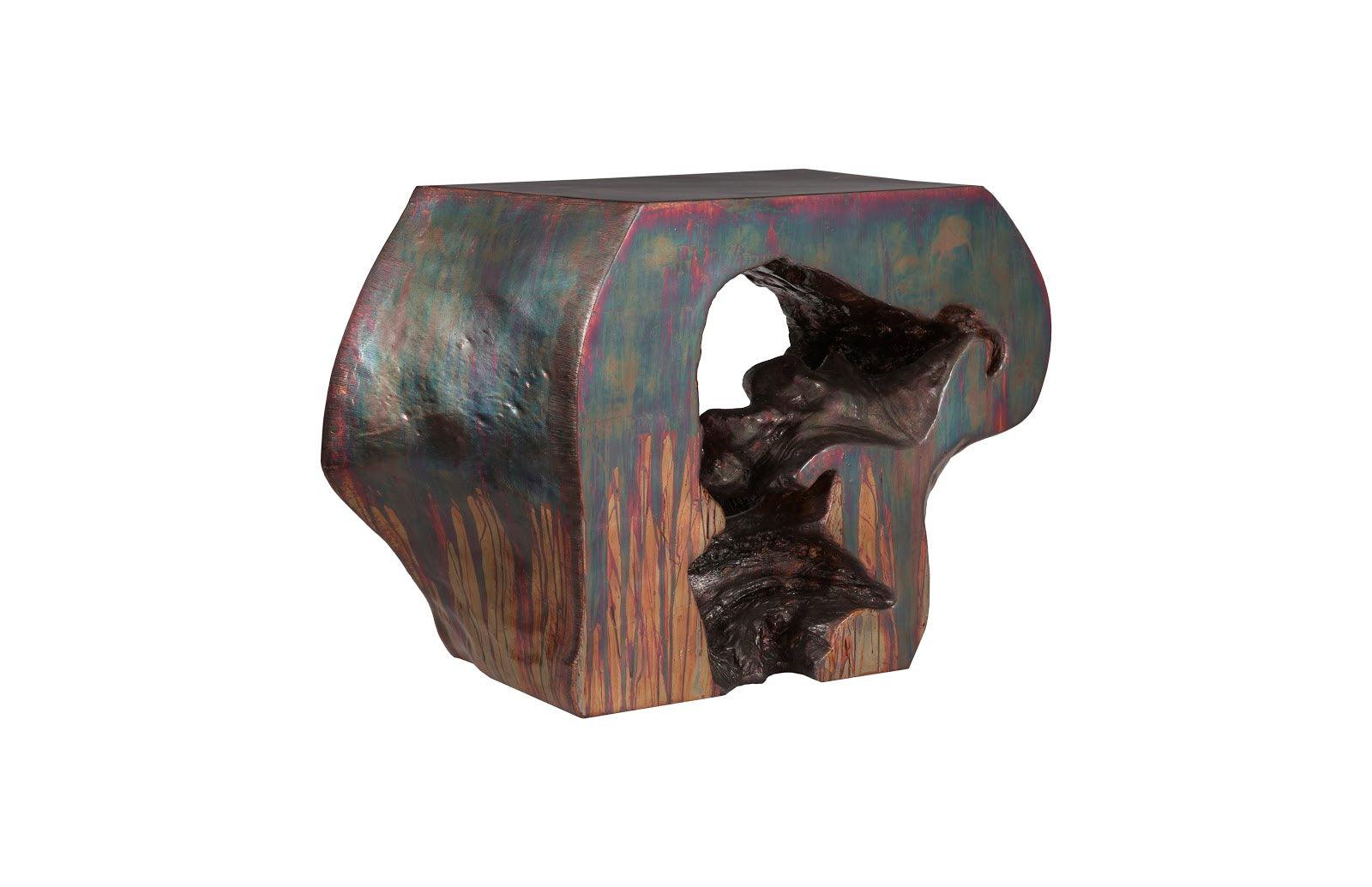 Phillips Collection Plateada Hollow Console, Copper Patina Finish CONSOLE TABLES