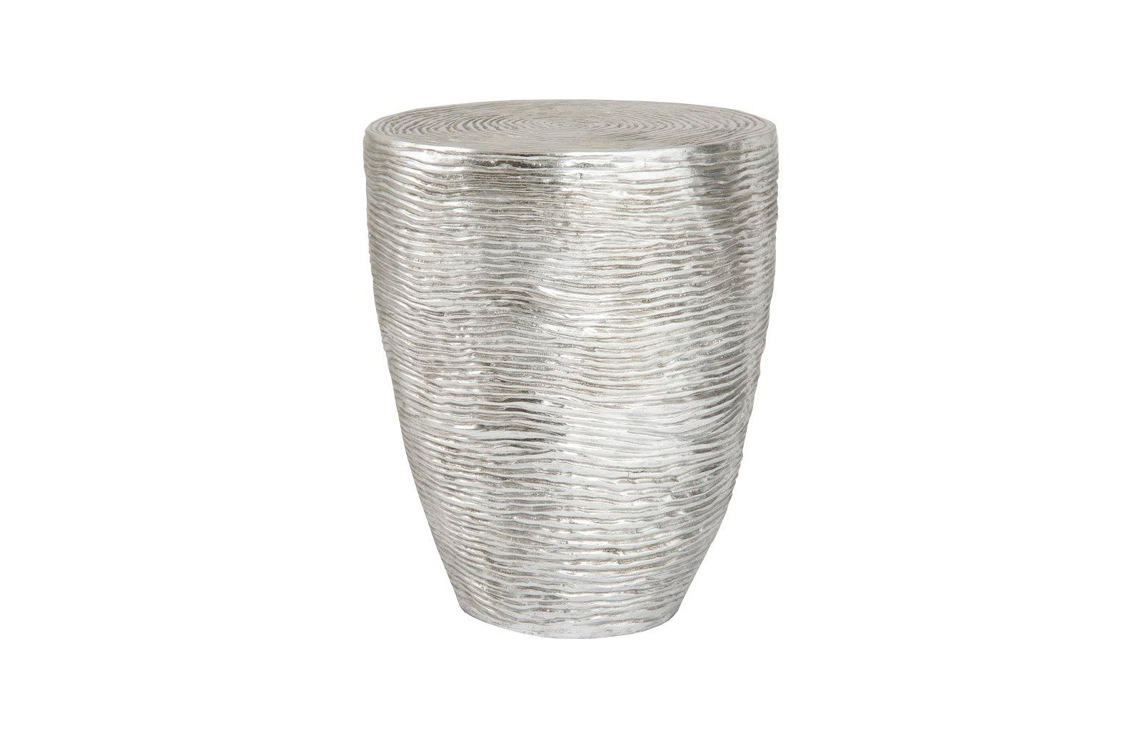 Phillips Collection Ripple Side Table, Resin, Silver Leaf with Antiquing ACCENT TABLES