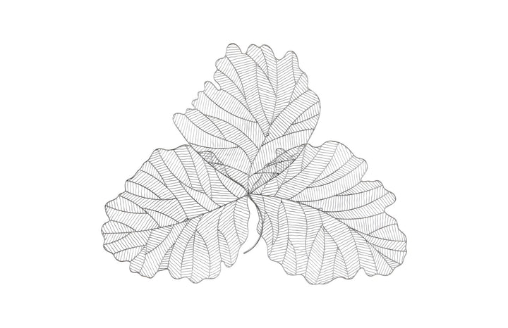 Tri Leaf Wall Art, Large, Metal, Silver/Black - Phillips Collection - AmericanHomeFurniture