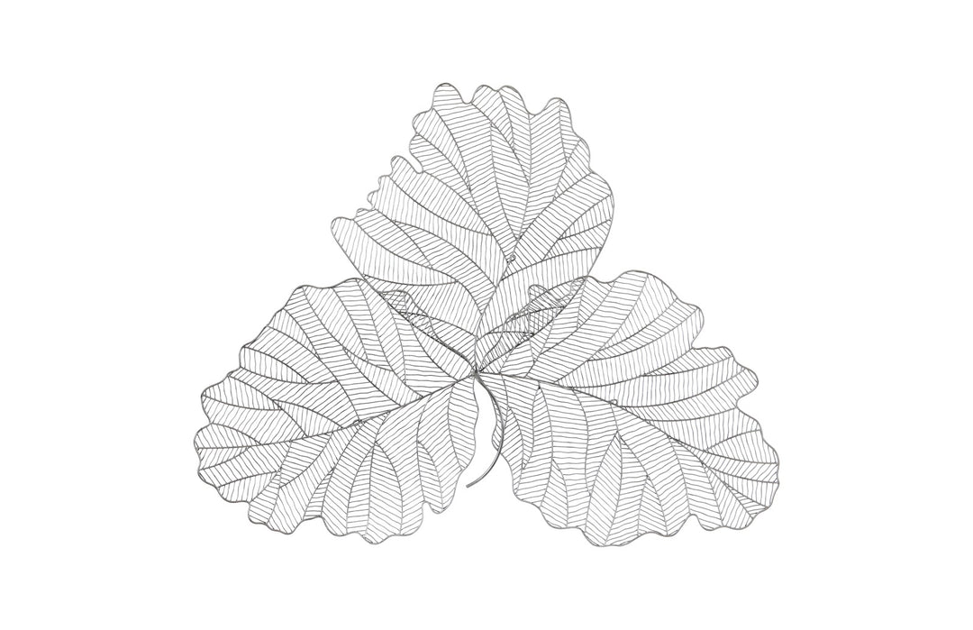 Tri Leaf Wall Art, Large, Metal, Silver/Black - Phillips Collection - AmericanHomeFurniture