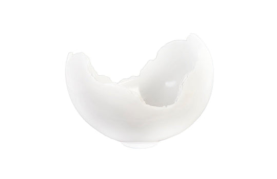 Phillips Collection Burled Bowl, Glossy White DECORATIVE TRAYS, PLATES, + BOWLS