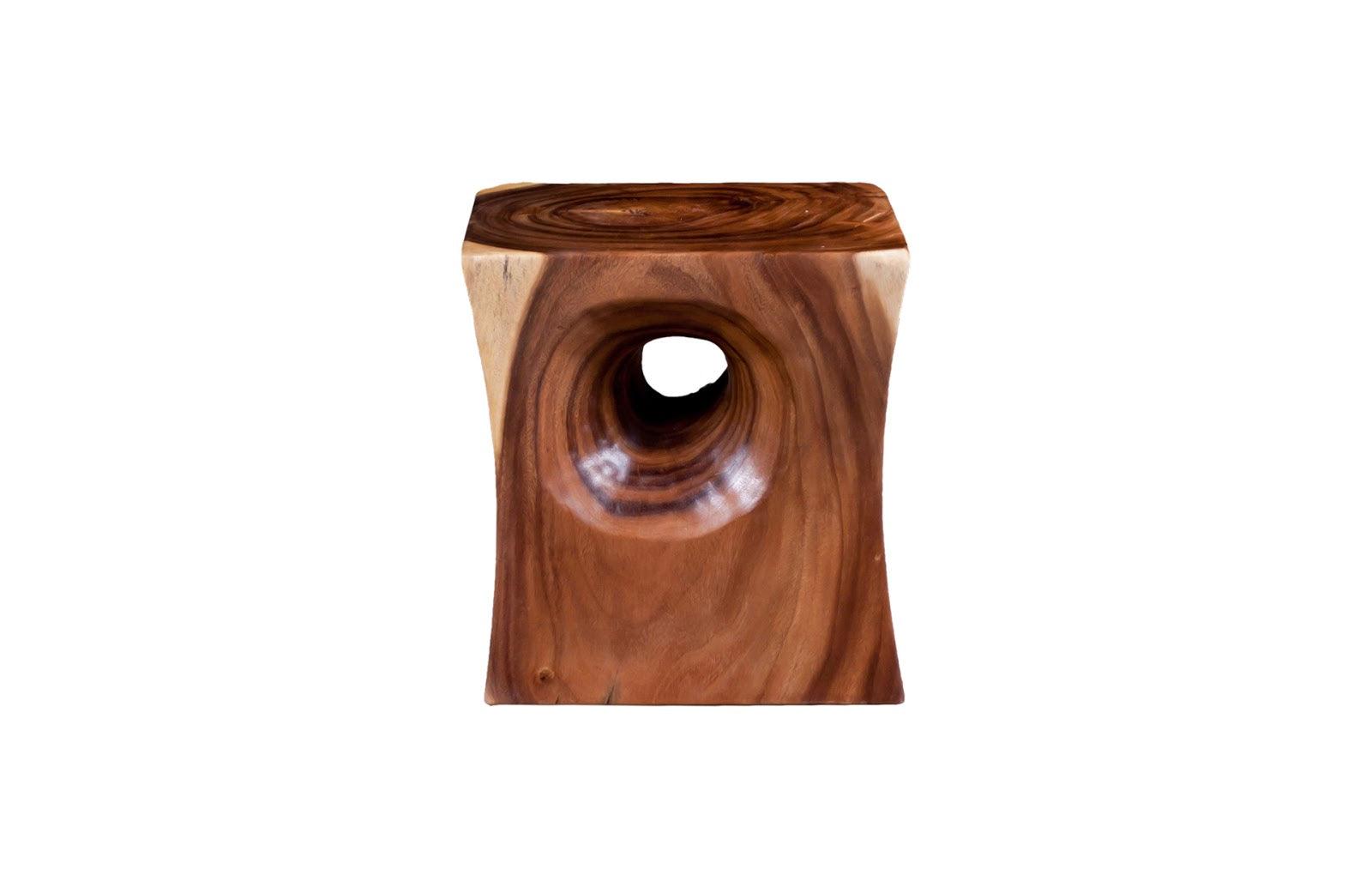 Phillips Collection Peek a Boo Side Table, Chamcha Wood, Natural ACCENT TABLES