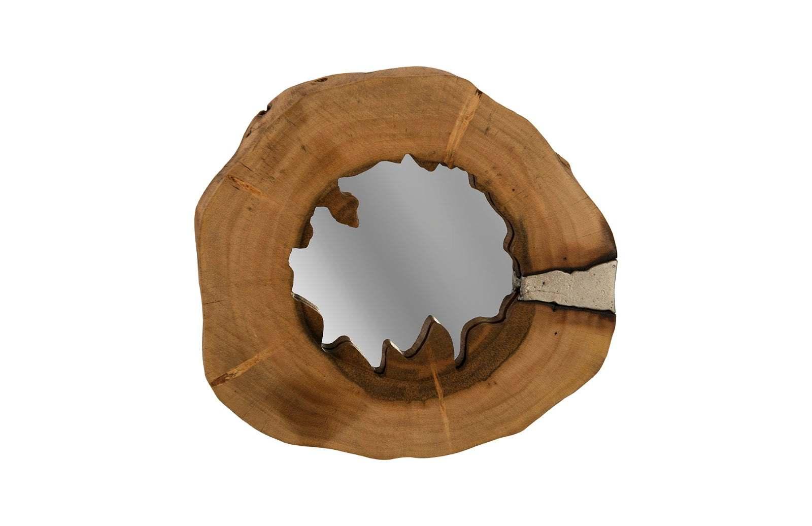 Phillips Collection Molten Mirror Wall Tile, Poured Aluminum in Wood WALL ACCENTS