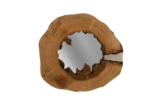 Phillips Collection Molten Mirror Wall Tile, Poured Aluminum in Wood WALL ACCENTS