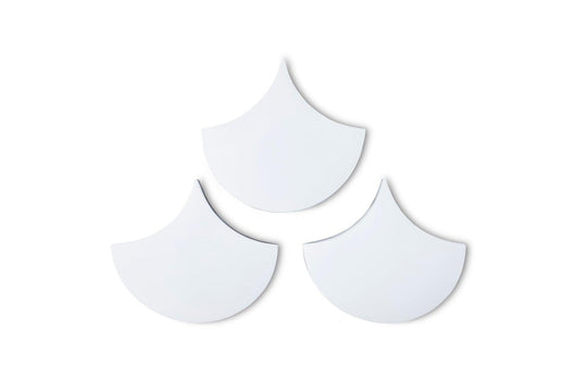 Phillips Collection Scales Wall Tiles, Glossy White, Set of 3 WALL ACCENTS