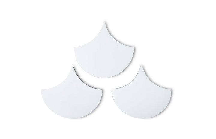 Scales Wall Tiles, Glossy White, Set of 3 - Phillips Collection - AmericanHomeFurniture