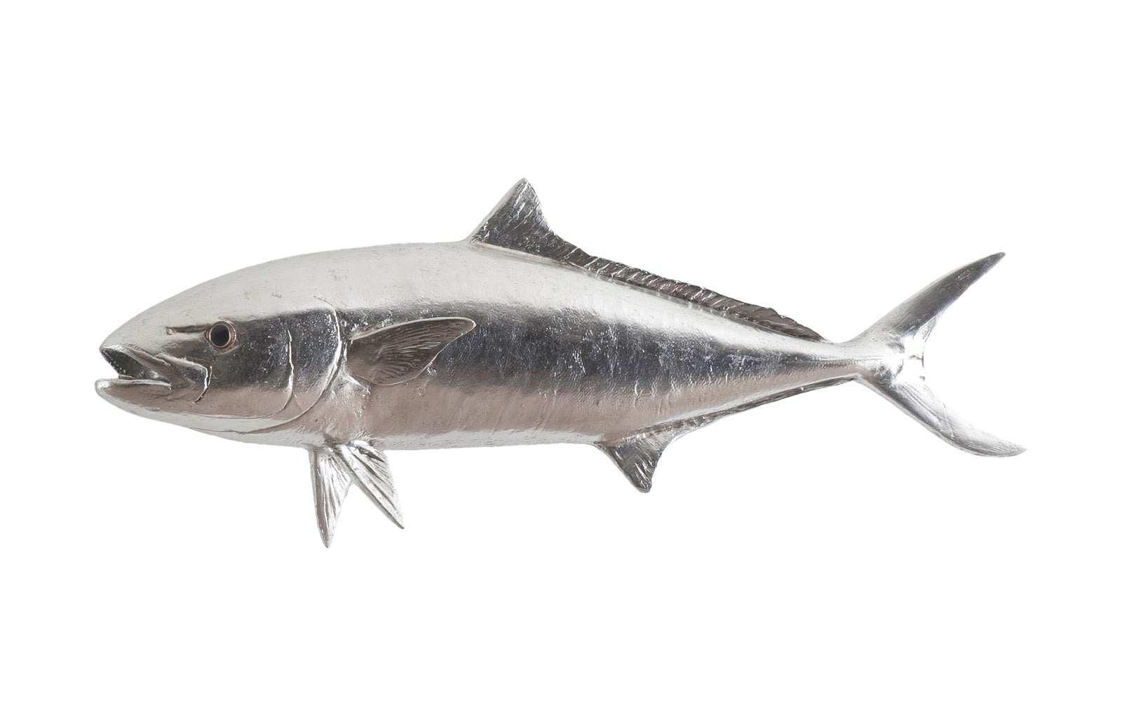 Phillips Collection Yellow Tailed King Fish Wall Sculpture, Resin, Silver Leaf WALL ACCENTS