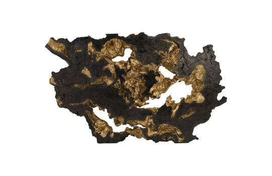 Phillips Collection Burled Root Wall Art, Large, Black and Gold Leaf WALL ACCENTS