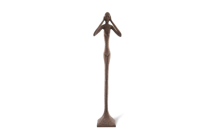 Hear No Evil Slender Sculpture, Large, Resin, Bronze Finish - Phillips Collection - AmericanHomeFurniture