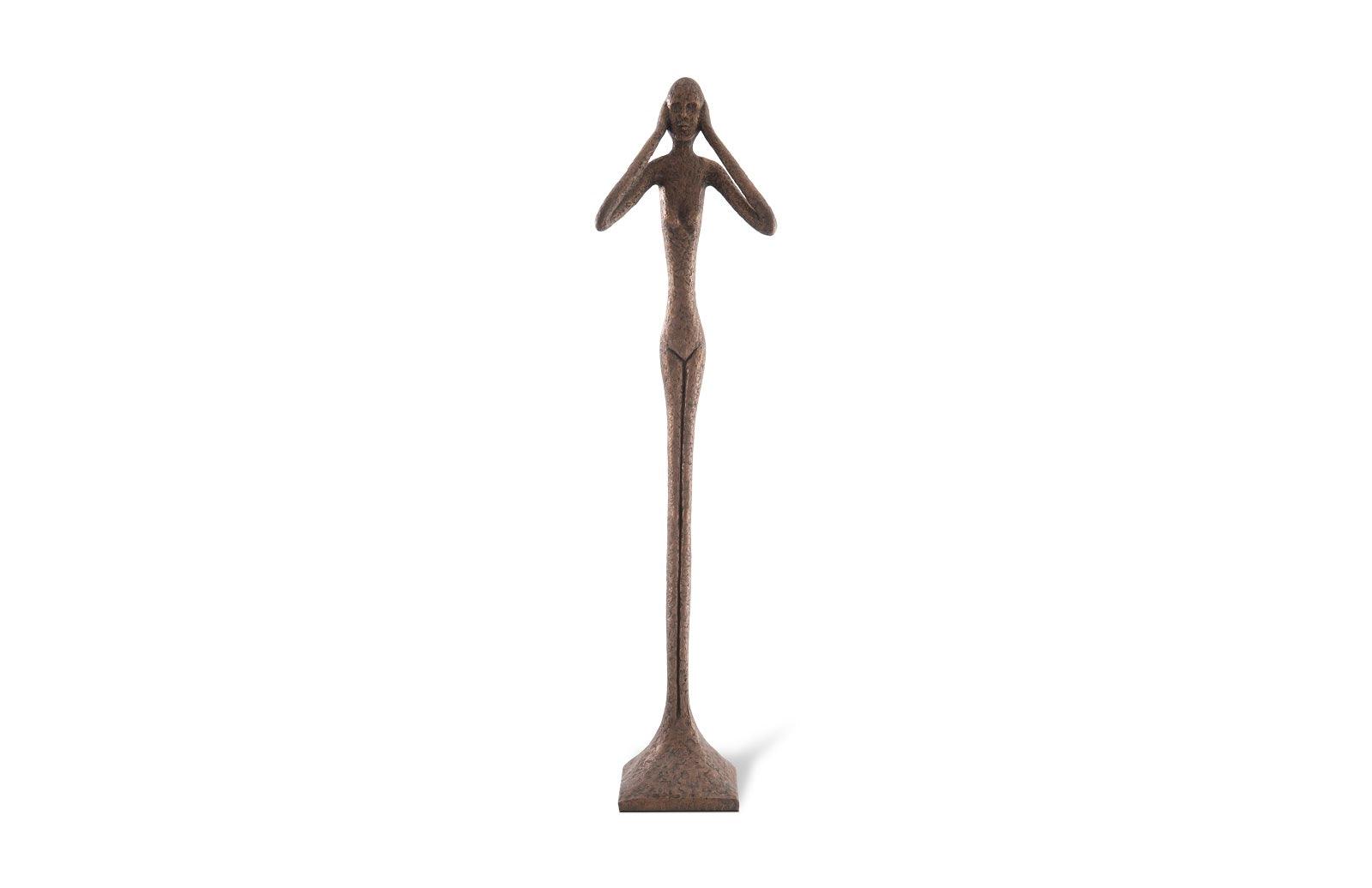 Phillips Collection Hear No Evil Slender Sculpture, Large, Resin, Bronze Finish DECORATIVE OBJECTS