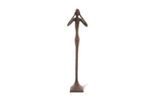 Phillips Collection Hear No Evil Slender Sculpture, Large, Resin, Bronze Finish DECORATIVE OBJECTS
