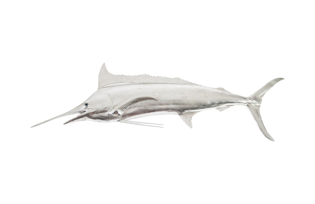 Blue Marlin Fish Wall Sculpture, Resin, Silver Leaf - Phillips Collection - AmericanHomeFurniture