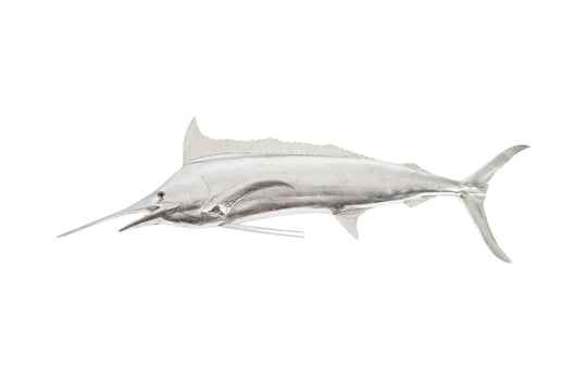Phillips Collection Blue Marlin Fish Wall Sculpture, Resin, Silver Leaf WALL ACCENTS