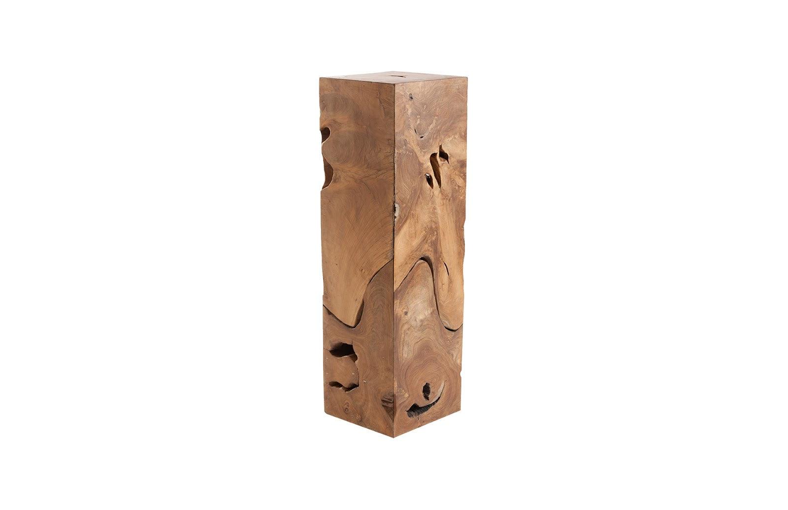 Phillips Collection Teak Slice Pedestal, Square, LG ACCENT TABLES