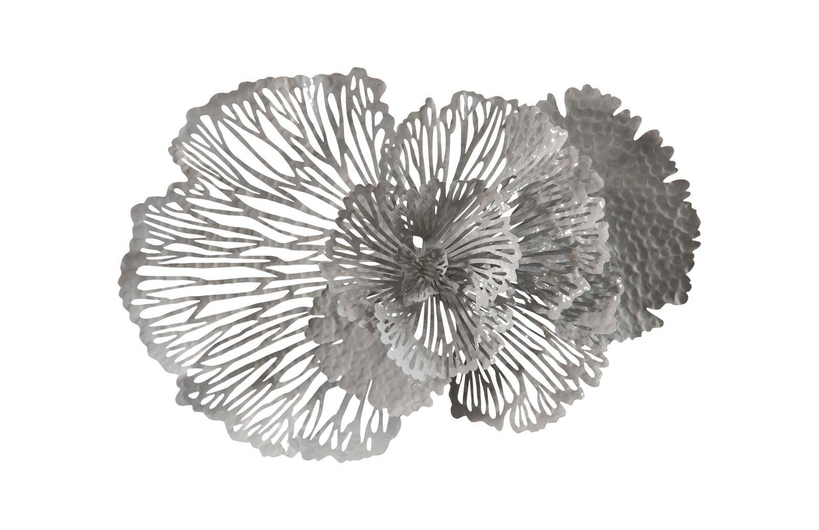 Phillips Collection Flower Wall Art, Medium, Gray, Metal WALL ACCENTS