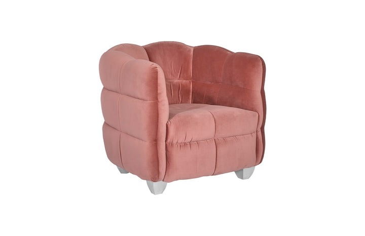 Cloud Club Chair, Coral Pink Fabric, Stainless Steel Legs - Phillips Collection - AmericanHomeFurniture