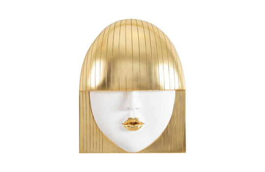 Phillips Collection Fashion Faces Wall Art, Large, Kiss, White and Gold Leaf WALL ACCENTS