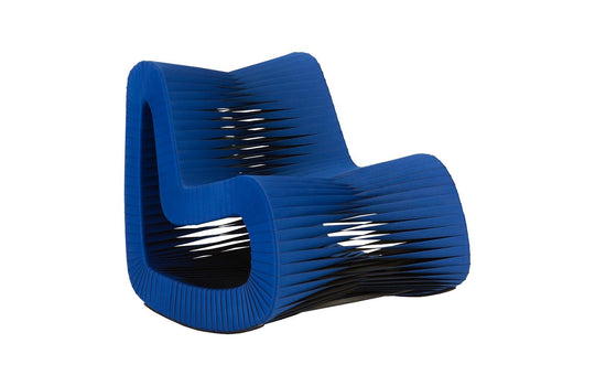 Phillips Collection Seat Belt Rocking Chair, Blue/Black ACCENT + LOUNGE CHAIRS