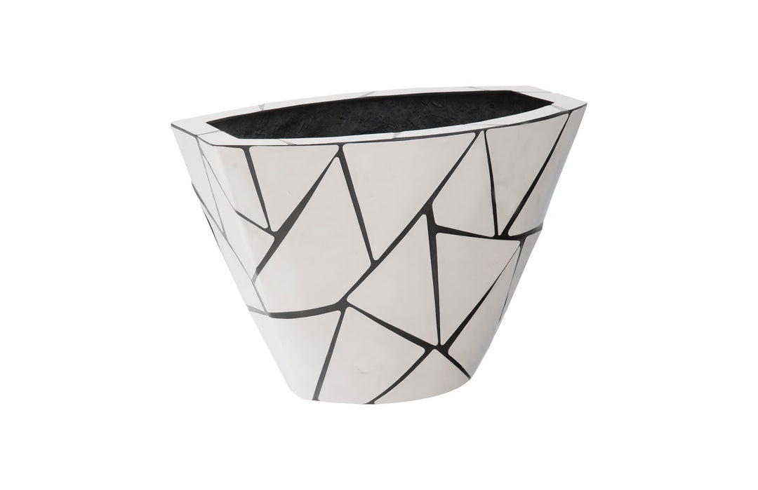 Triangle Crazy Cut Planter, Small, Stainless Steel - Phillips Collection - AmericanHomeFurniture