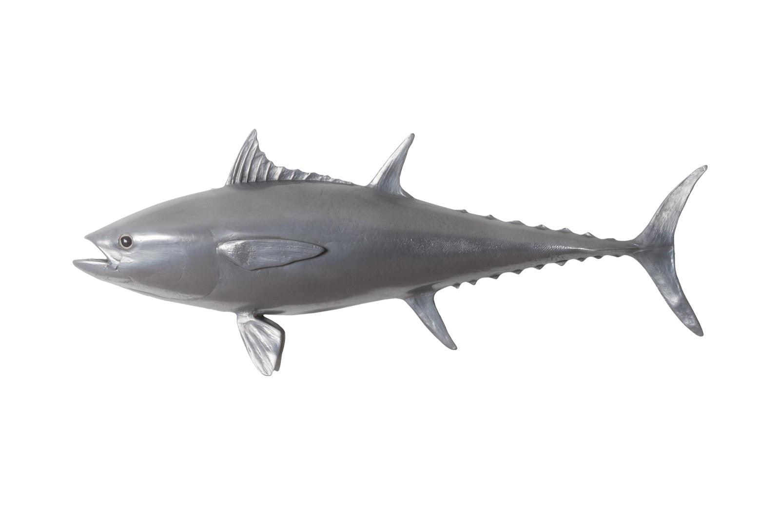 Phillips Collection Bluefin Tuna Fish Wall Sculpture, Resin, Polished Aluminum Finish WALL ACCENTS