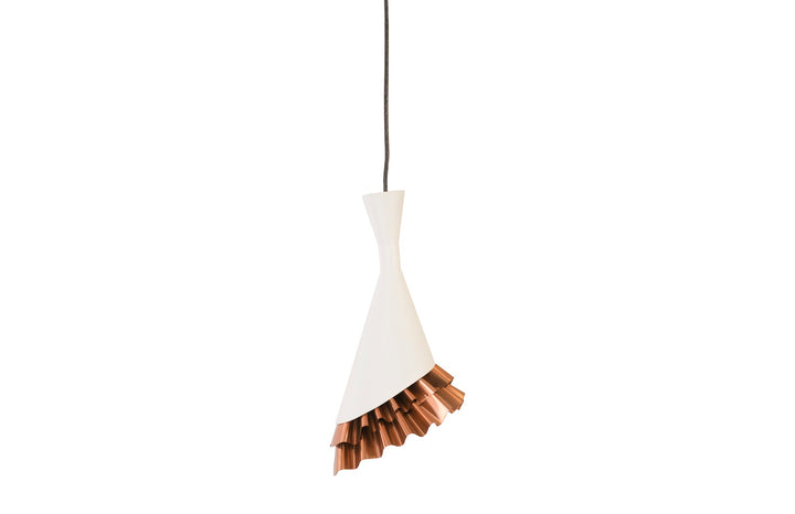 Ruffle Pendant Lamp, White/Copper - Phillips Collection - AmericanHomeFurniture