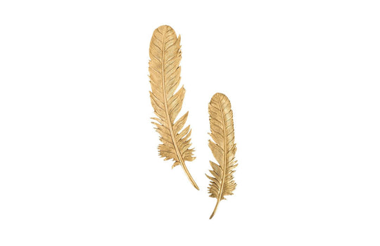 Phillips Collection Feathers Wall Art, Small, Gold Leaf, Set of 2 WALL ACCENTS