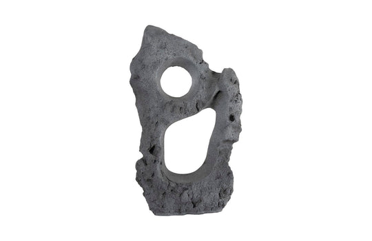 Phillips Collection Colossal Cast Stone Sculpture, Two Holes, Charcoal Stone DECORATIVE OBJECTS