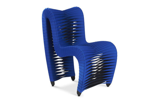 Phillips Collection Seat Belt Dining Chair, Blue/Black - Set of 2 DINING CHAIRS