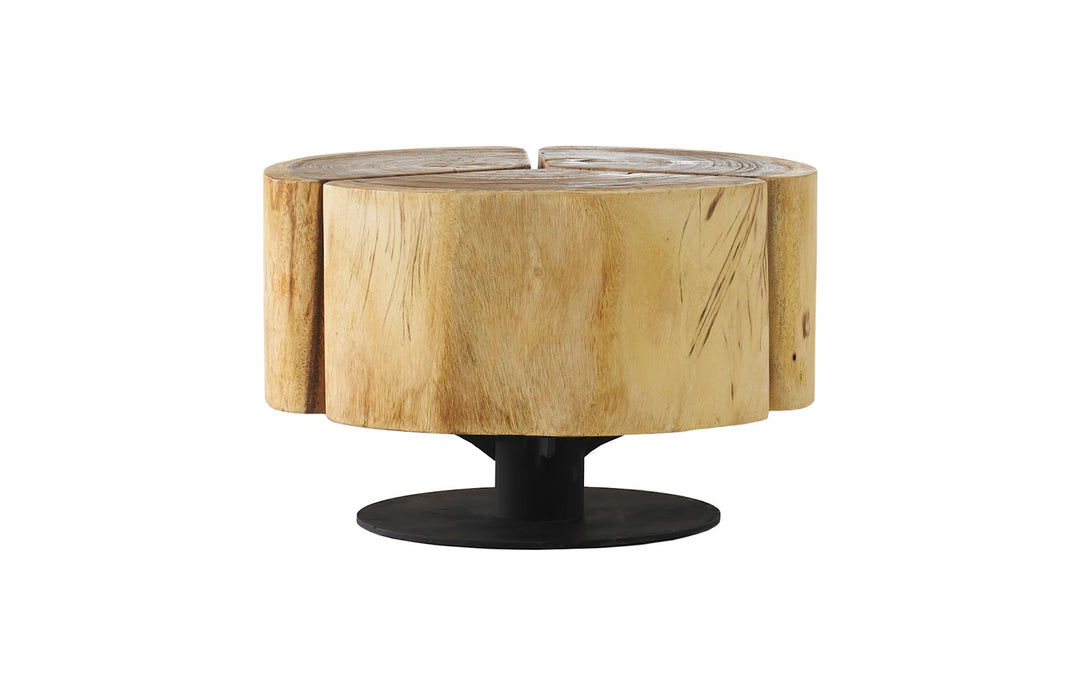 Clover Coffee Table, Chamcha Wood, Natural Finish, Metal Base - Phillips Collection - AmericanHomeFurniture