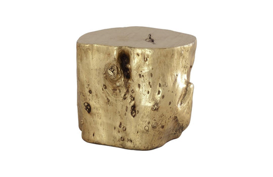 Phillips Collection Log Stool, Gold Leaf, LG OTTOMANS, POUFS, + STOOLS
