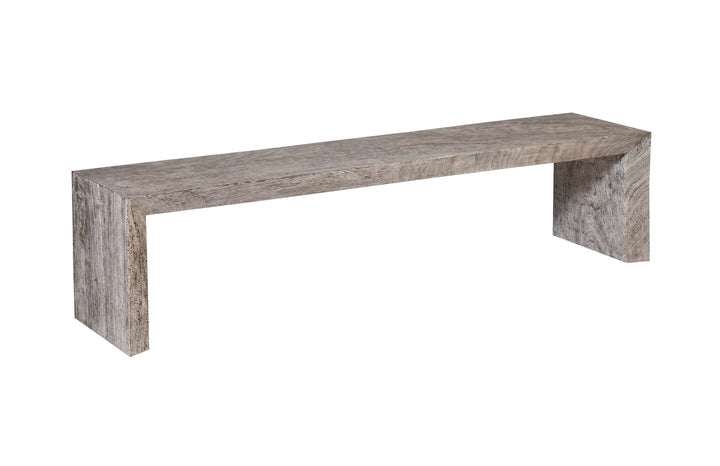 Waterfall Bench, Gray Stone - Phillips Collection - AmericanHomeFurniture