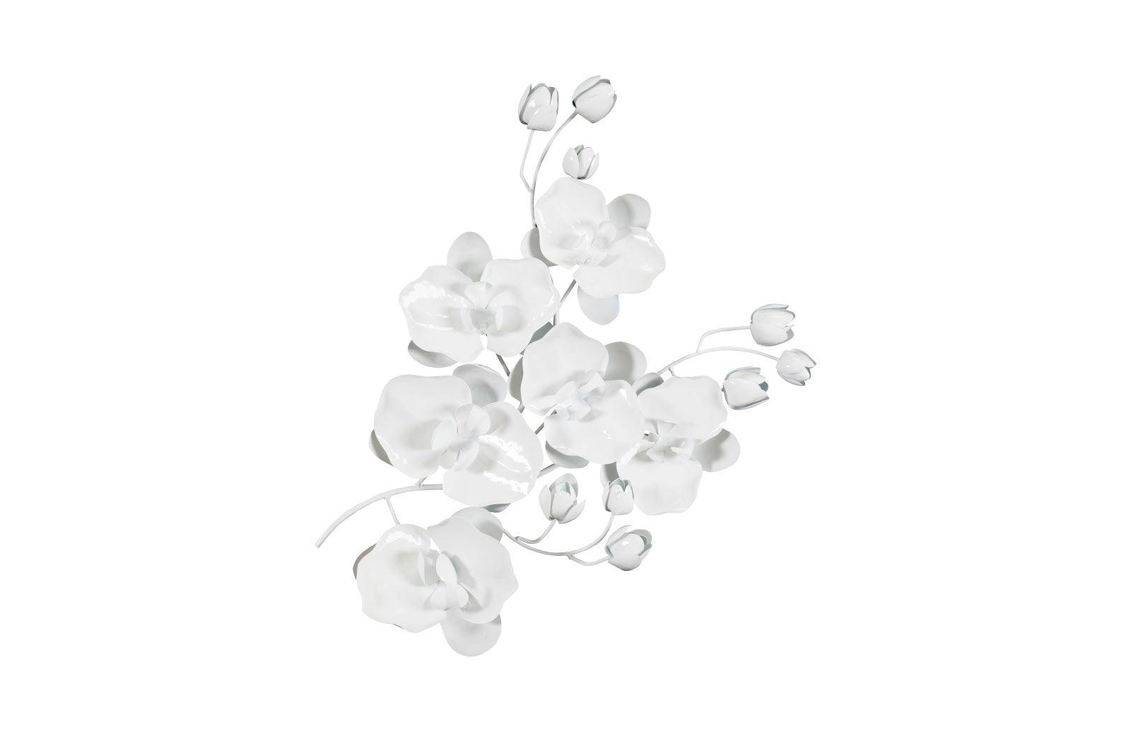 Phillips Collection Orchid Sprig Wall Art, Medium, Metal, White WALL ACCENTS