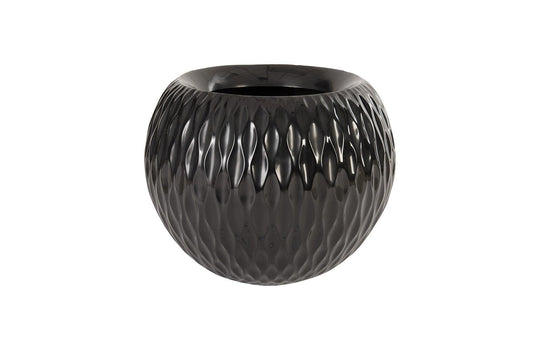 Phillips Collection Ripple Planter, Gel Coat Black PLANTERS